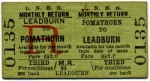 LNER monthly return ticket from Pomathorn to Leadburn